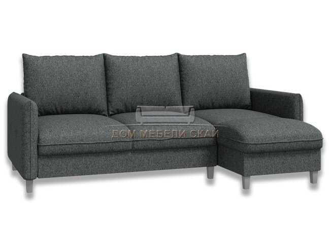 Угловой диван-кровать Лофт компакт, серый/рогожка