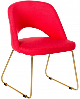 Стул-кресло Lars, велюровый красного цвета/линк золото