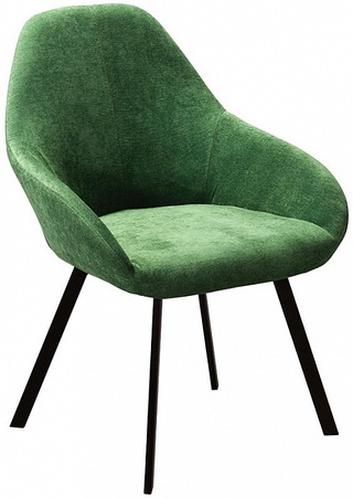 Стул-кресло Kent, велюровый зеленого цвета грин/арки