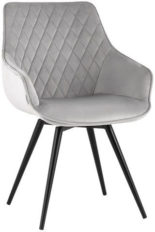 Стул вращающийся Сеул, велюровый светло-серого цвета