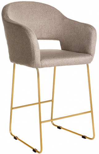 Кресло полубарное Oscar, рогожка бежевого цвета браун/линк золото