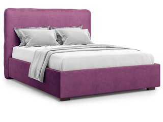 Кровать полутороспальная 140x200 Brachano без подъемного механизма, фиолетовый велюр velutto 15