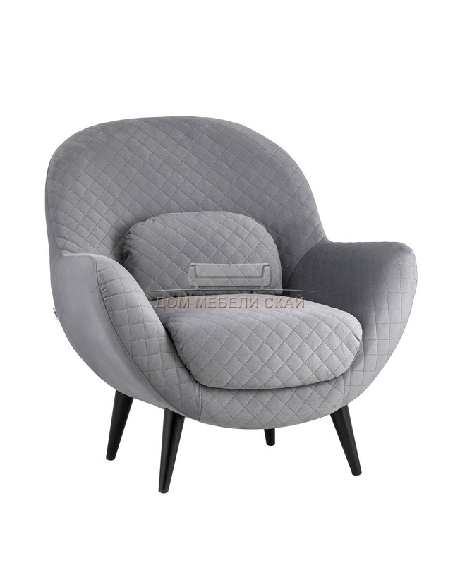 Кресло Карл, велюр серый