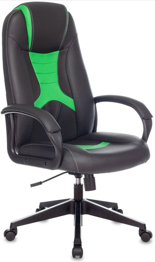 Кресло игровое TopChairs ST-CYBER 8, черно-салатовое/экокожа