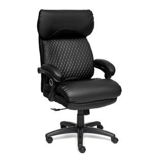 Кресло офисное Chief, черная экокожа/черная сетка