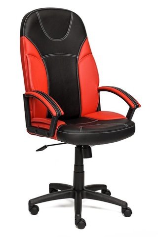 Кресло офисное Твистер Twister, черная/красная экокожа