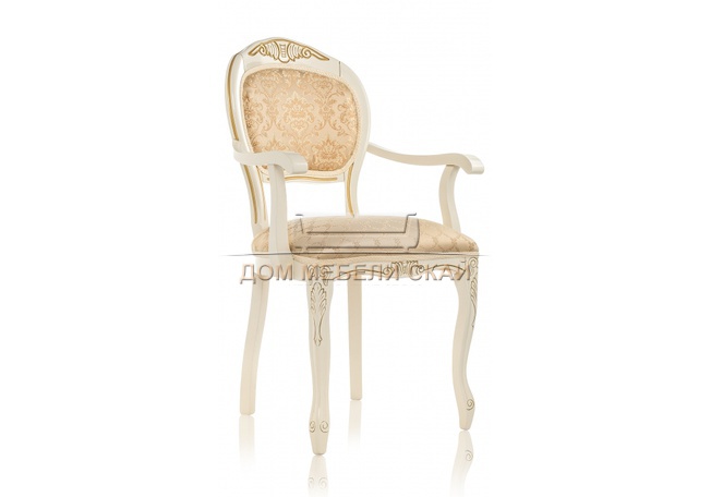 Стул-кресло Лауро, жаккард бежевого цвета тесьма 11