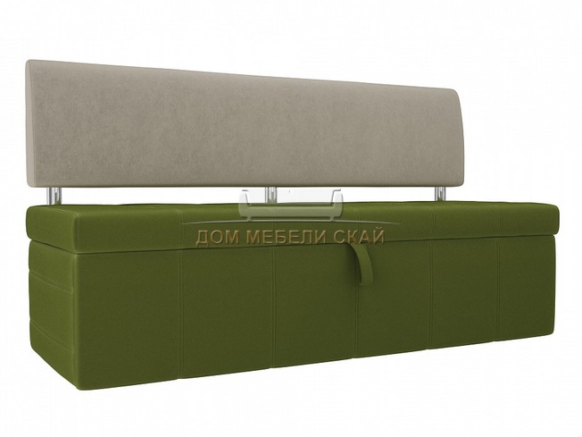 Кухонный диван Стоун, зеленый/бежевый/микровельвет