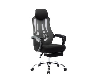 Кресло офисное 007 NEW, full black/черный пластик/черная ткань/черная сетка