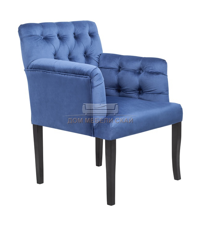 Кресло Zander, велюр синий deep blue