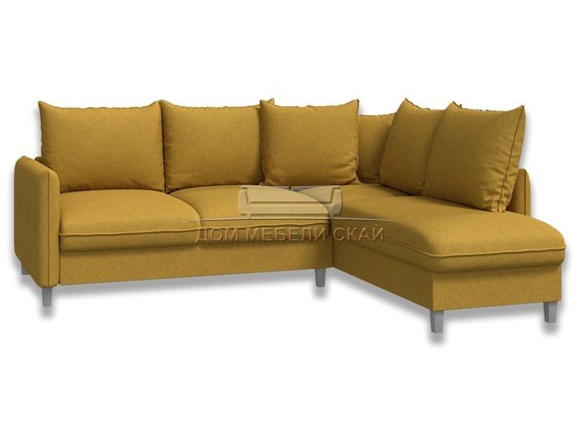 Угловой диван-кровать Лофт, горчичная рогожка