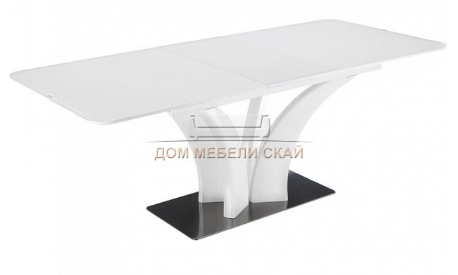 Стол обеденный со стеклом раздвижной Horns 160 super white