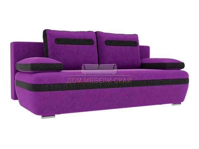 Диван-кровать Каир, фиолетовый/черный/микровельвет