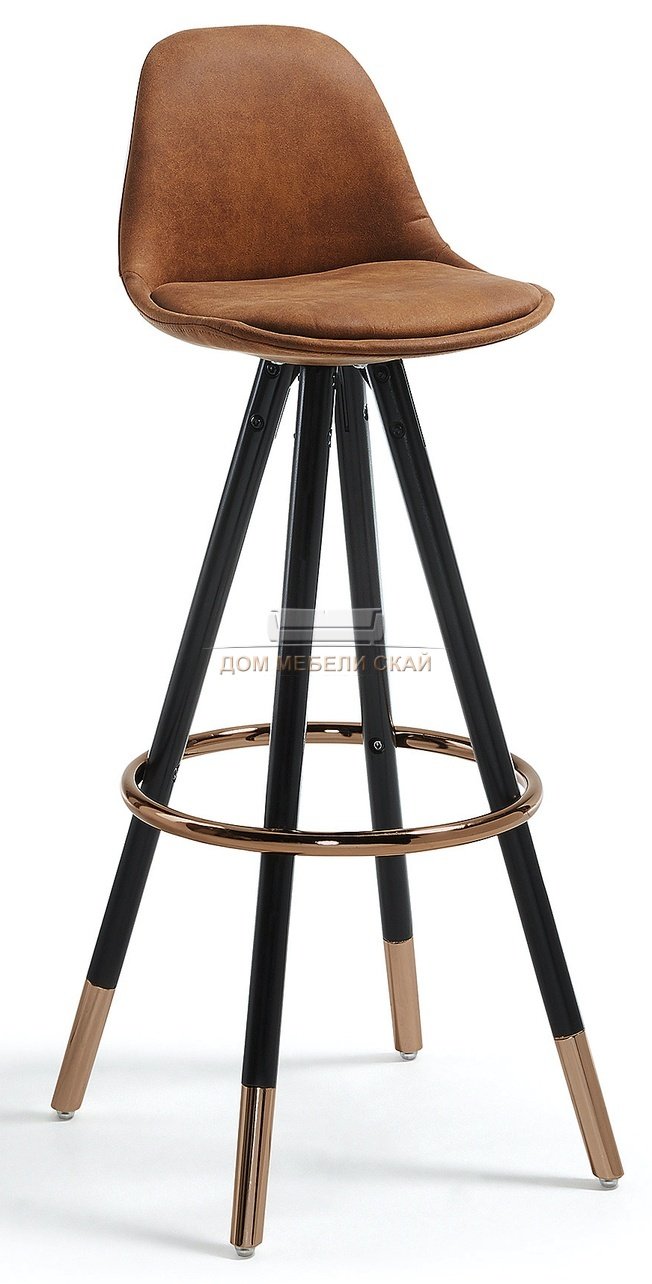 Барный стул Stag, экокожа коричневого цвета