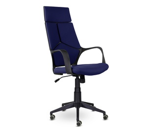 Кресло офисное IQ, black plastic blue черный пластик/синяя ткань