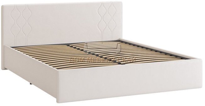 Кровать двуспальная 160x200 Моника, белая экокожа