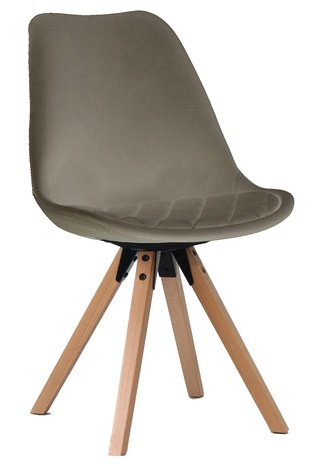 Стул пластиковый FOCUS, экокожа светло-коричневого цвета