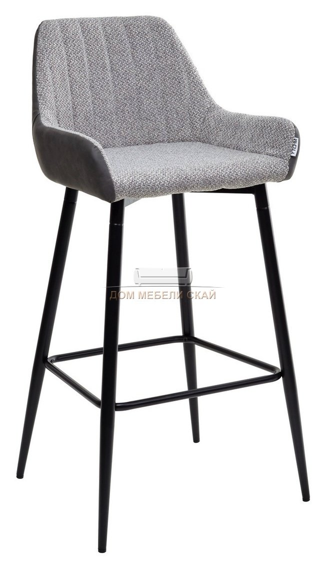 Барный стул PUNCH, теплый серый/экокожа серая сталь