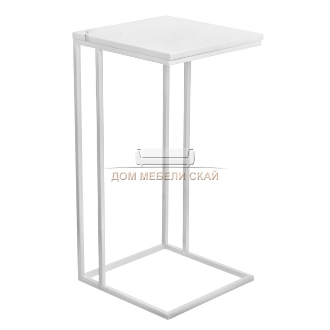 Придиванный столик Loft 35, белый мрамор/белый