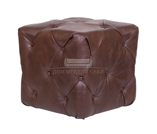 Пуф Amrit, натуральная кожа коричневого цвета brown leather