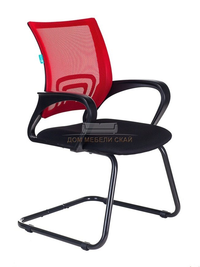Кресло офисное CH-695N-AV, черная ткань/красная сетка
