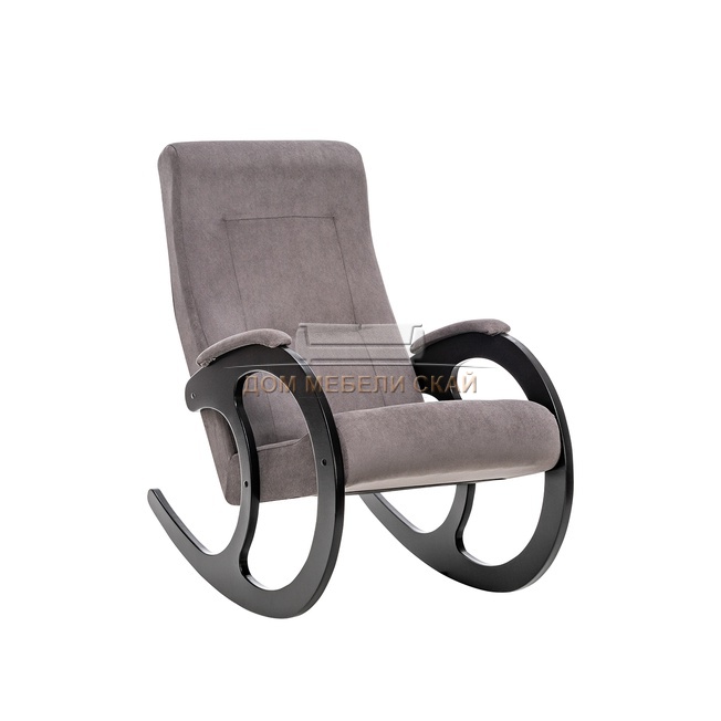 Кресло-качалка Модель 3, велюр серый Verona Antrazite Grey/венге