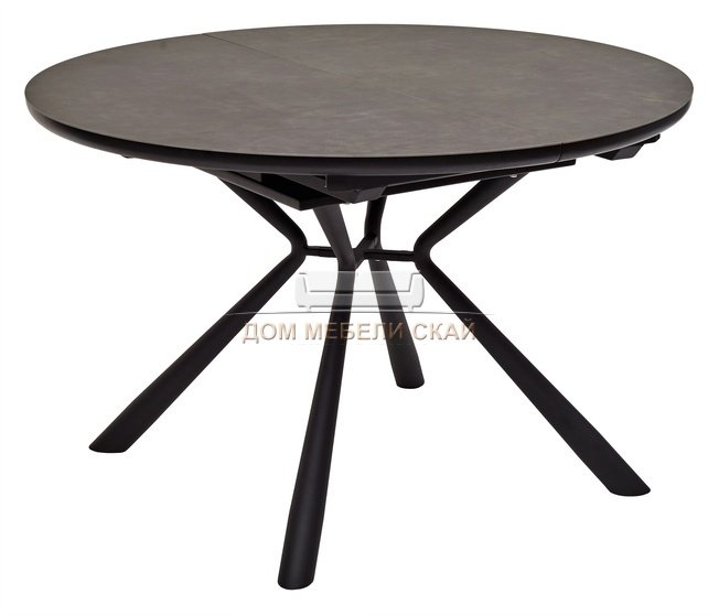 Стол обеденный круглый раздвижной VOLAND, 120 VOLCANO ROCA dark grey