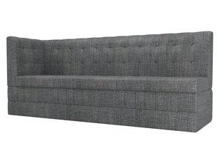 Кухонный угловой диван со спальным местом левый Бриз, серый/рогожка