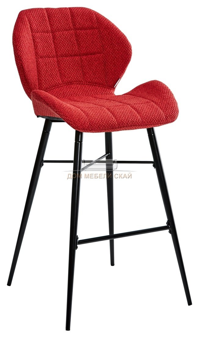 Барный стул MARCEL, рогожка красного цвета