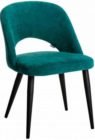 Стул-кресло Lars, микровельвет изумрудного цвета/чёрный