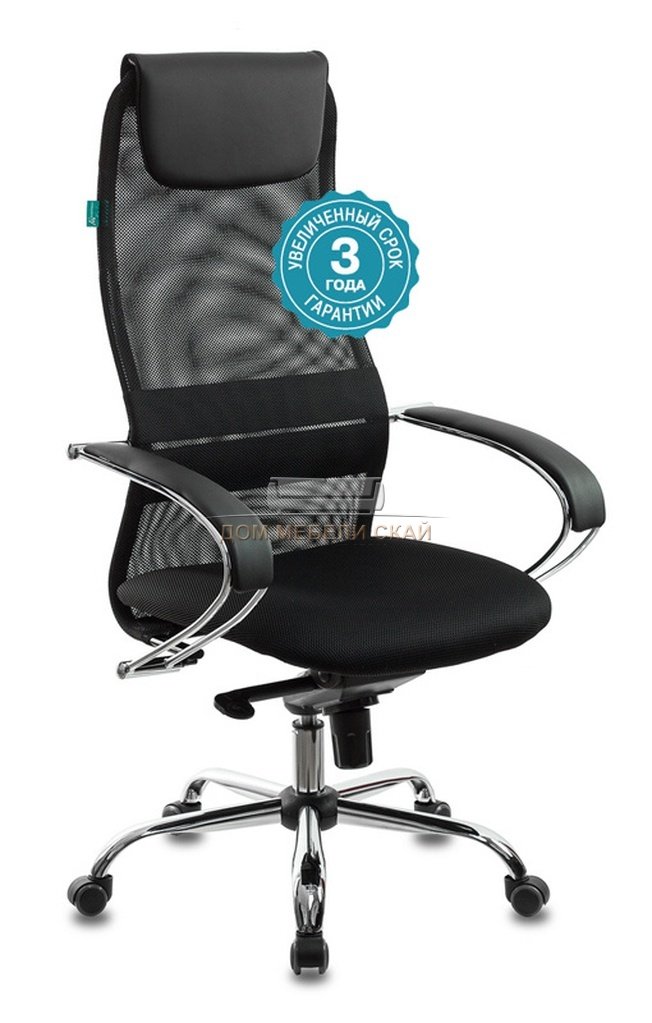 Кресло руководителя CH-609SL, черная экокожа/ткань
