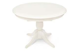 Стол обеденный круглый раскладной LEONARDO Леонардо, белый pure white