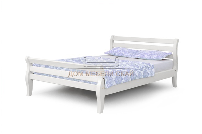 Кровать полутороспальная 120x200 Аврора, белый полупрозрачный