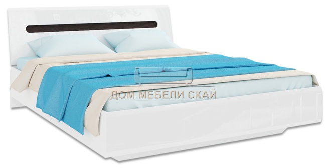 Каркас полутороспальной кровати Ацтека LOZ140x200, белый/белый блеск
