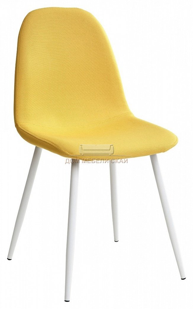 Стул CASSIOPEIA, рогожка желтого цвета/белый каркас