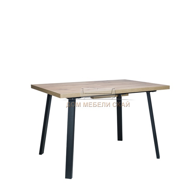 Стол обеденный раздвижной Leset Хаген 1Р, дуб вотан/черный
