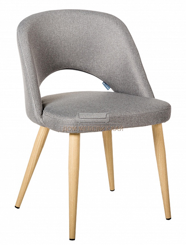 Стул-кресло Lars, рогожка светло-серого цвета/натуральный дуб