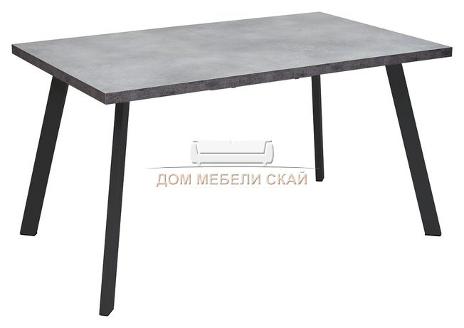 Стол обеденный раскладной BRICK M 120, бетон портленд/черный