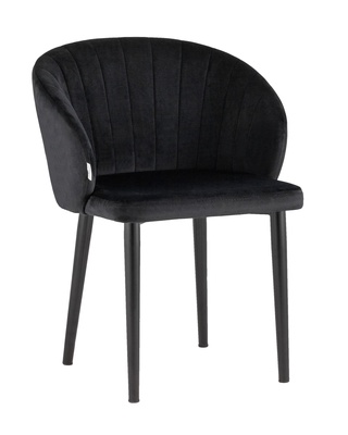 Стул с подлокотниками Шон, велюровый черного цвета