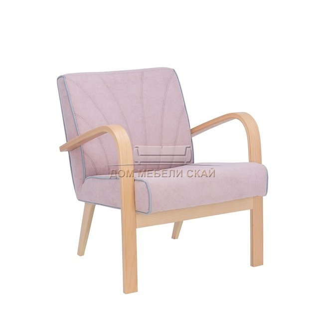 Кресло для отдыха Шелл, натуральное дерево/soro 61/кант fancy 85