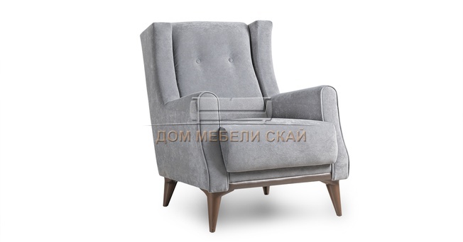 Кресло для отдыха Плимут, велюр серый ТК 377