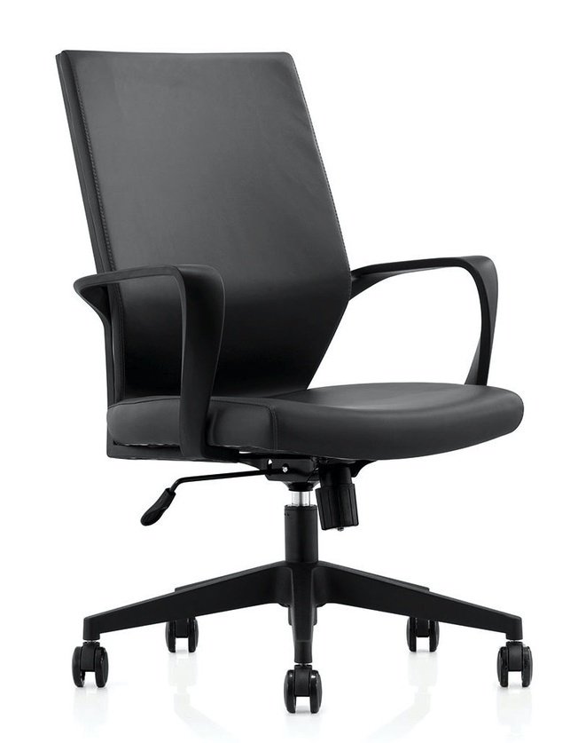 

Кресло офисное Союз LB, черный пластик/черная экокожа