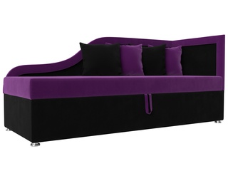 Детский диван правый Дюна, фиолетовый/черный/микровельвет