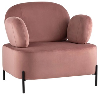 Кресло Кэнди с подлокотниками, велюр пыльно-розовый