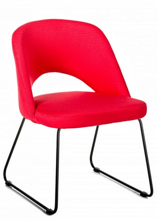 Стул-кресло Lars, велюровый красного цвета/линк черный