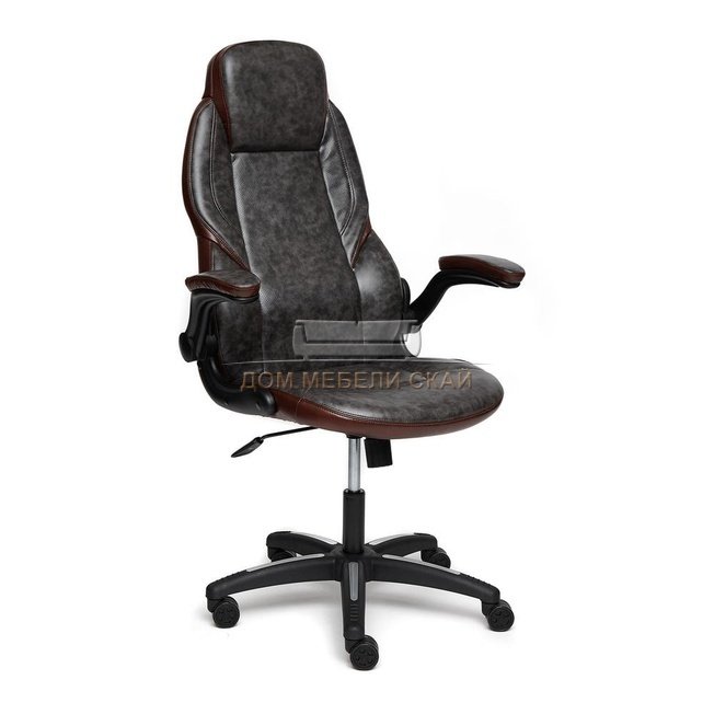 Кресло офисное Базука Bazuka, серая/коричневая экокожа