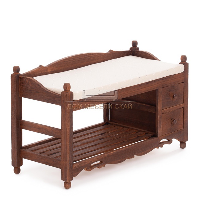 Обувница с 2-я ящиками Secret De Maison AZUR mod.TT-BH004, орех (Walnut)