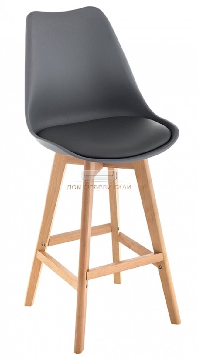 Барный стул Burbon, экокожа серого цвета