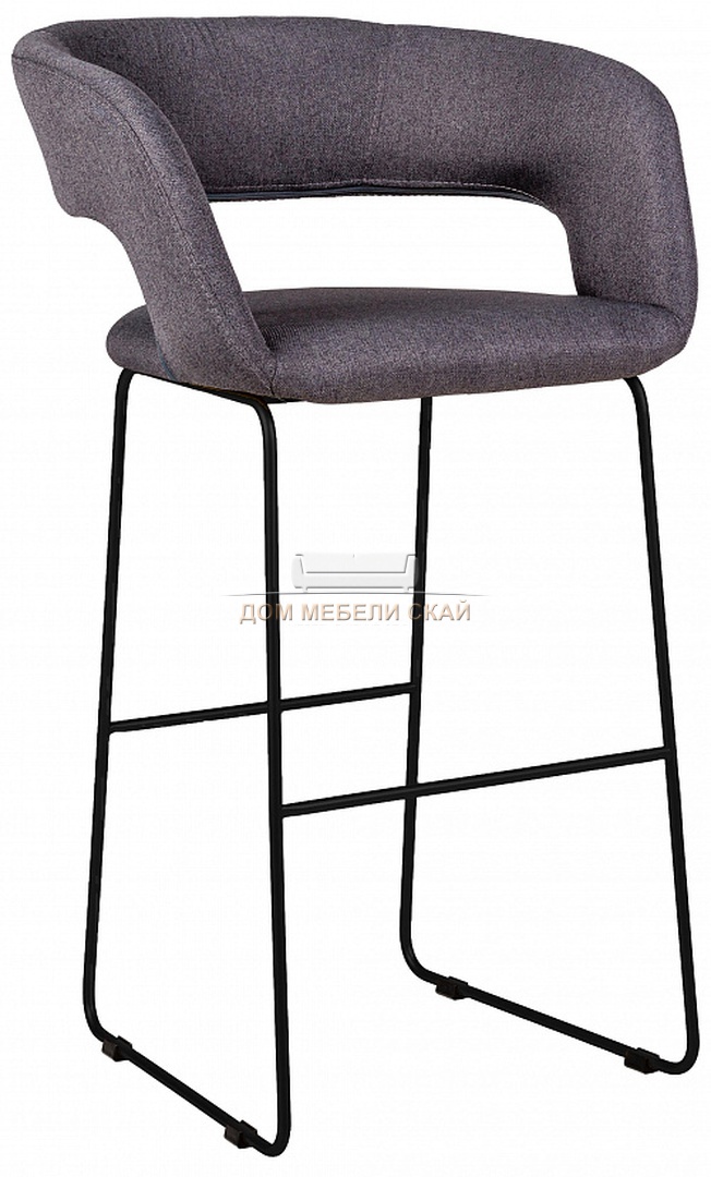 Стул-кресло полубарное Walter, рогожка темно-серого цвета/линк черный
