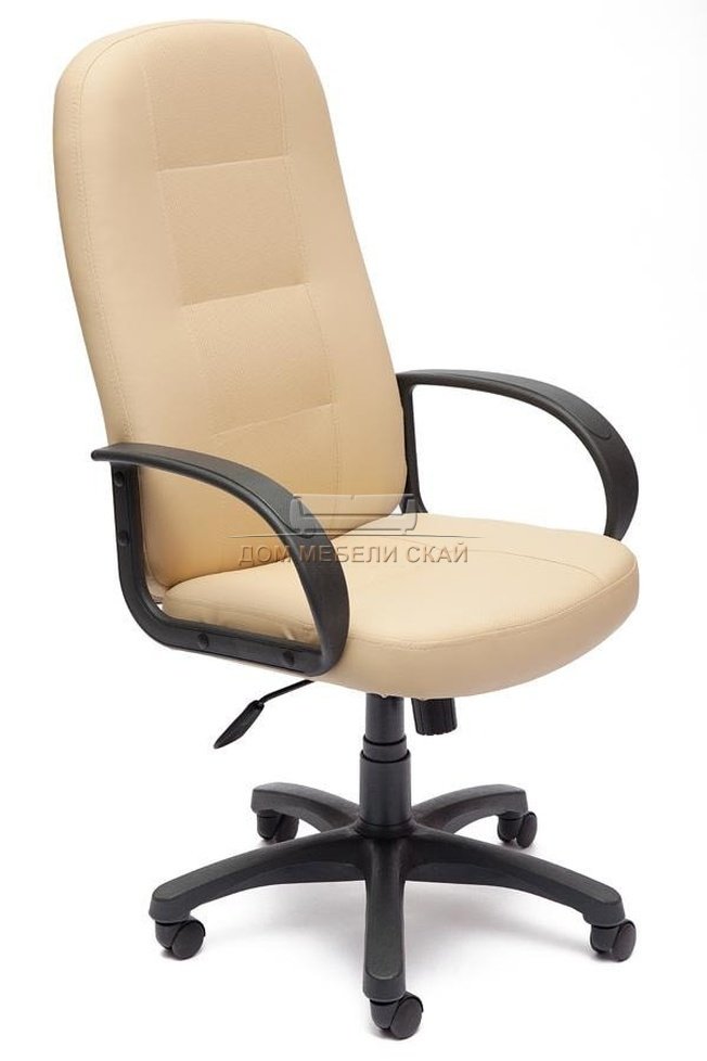 Кресло офисное Девон Devon, бежевая перфорированная экокожа